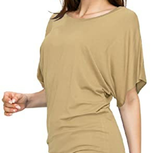 Taupe Short Sleeve Boat Crew Neck - Picture 6 of 11